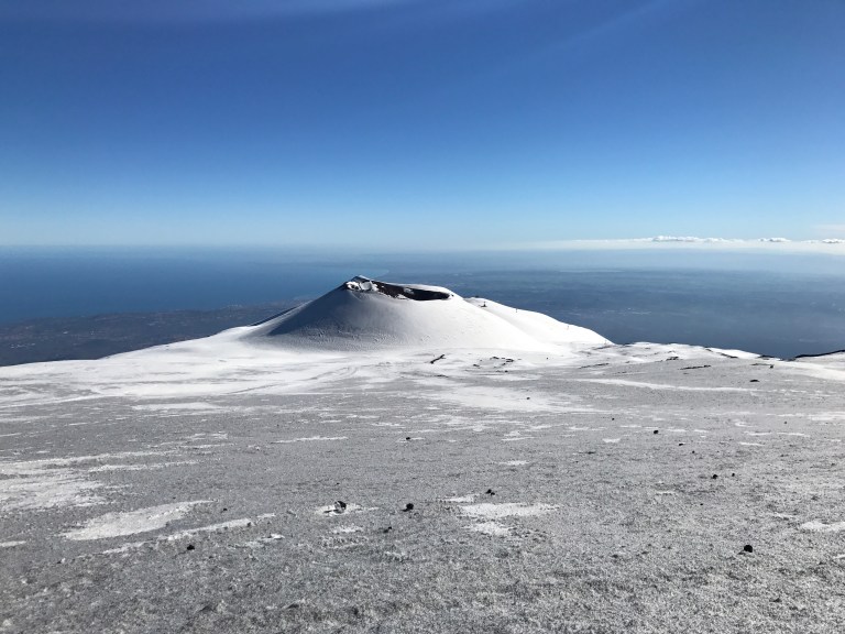 Etna Sud crater and sea