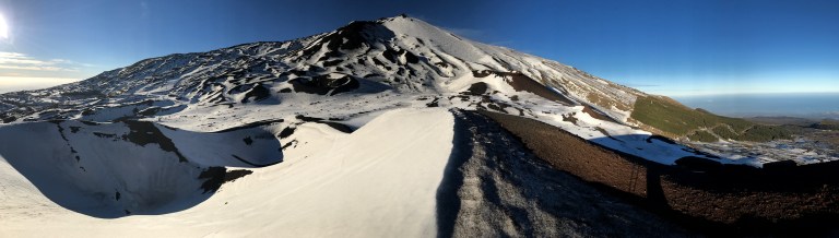 Etna Sud panoramic from Silvestri Crater